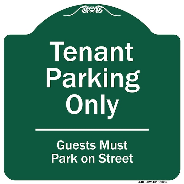 Tenant Parking Guests Park On Street Heavy-Gauge Aluminum Sign, 18" x 18", GW-1818-9882